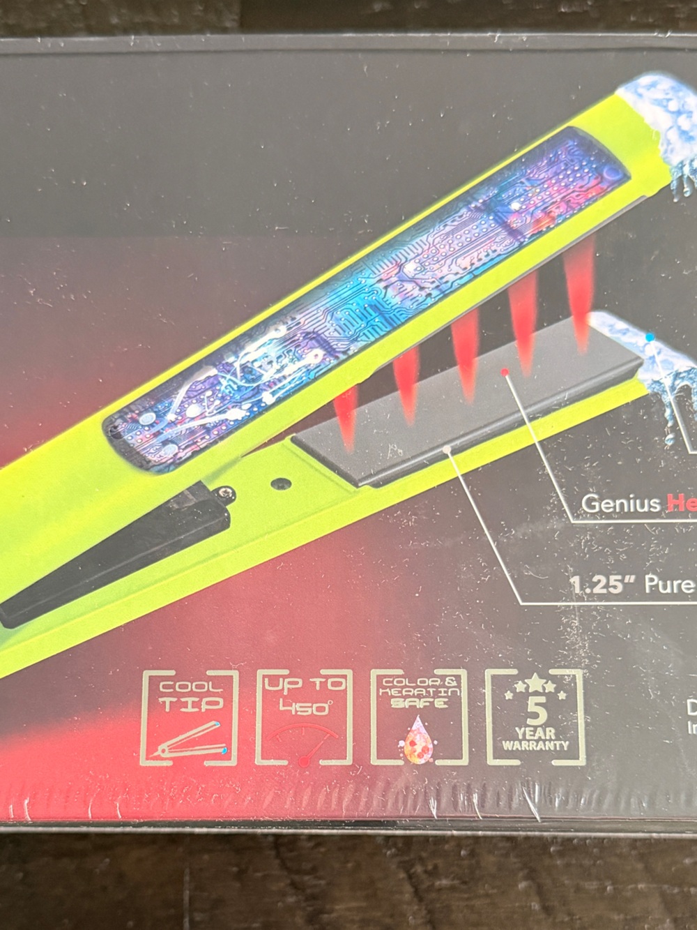 Green Ceramic Hair Straightener with Cool Tip